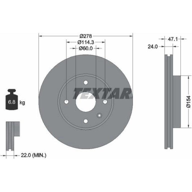 Bremsscheibe Chevrolet P. Epica 06- 278Mm 92227303 Bremsscheibe Chevrolet P. Epica 06- 278Mm 92227303