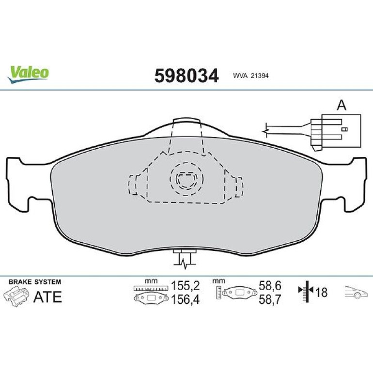 VALEO Bremsbeläge 598034