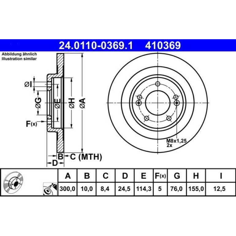 Bremsscheibe Hyundai T. I40 1.6-2.0 Gdi 11 24.0110-0369.1 Bremsscheibe Hyundai T. I40 1.6-2.0 Gdi 11 24.0110-0369.1