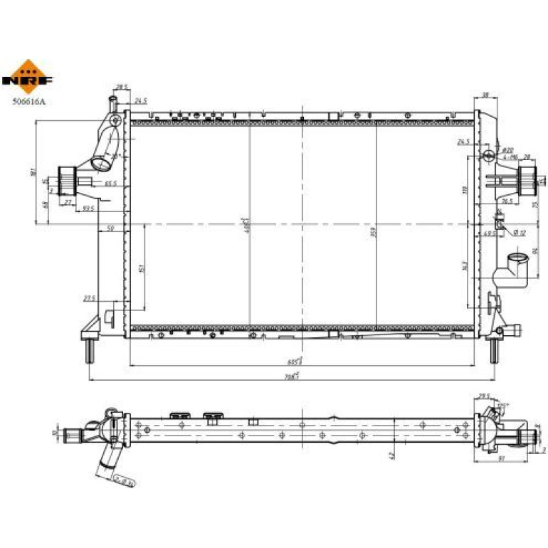 NRF Kühler, Motorkühlung 506616A NRF Kühler, Motorkühlung 506616A