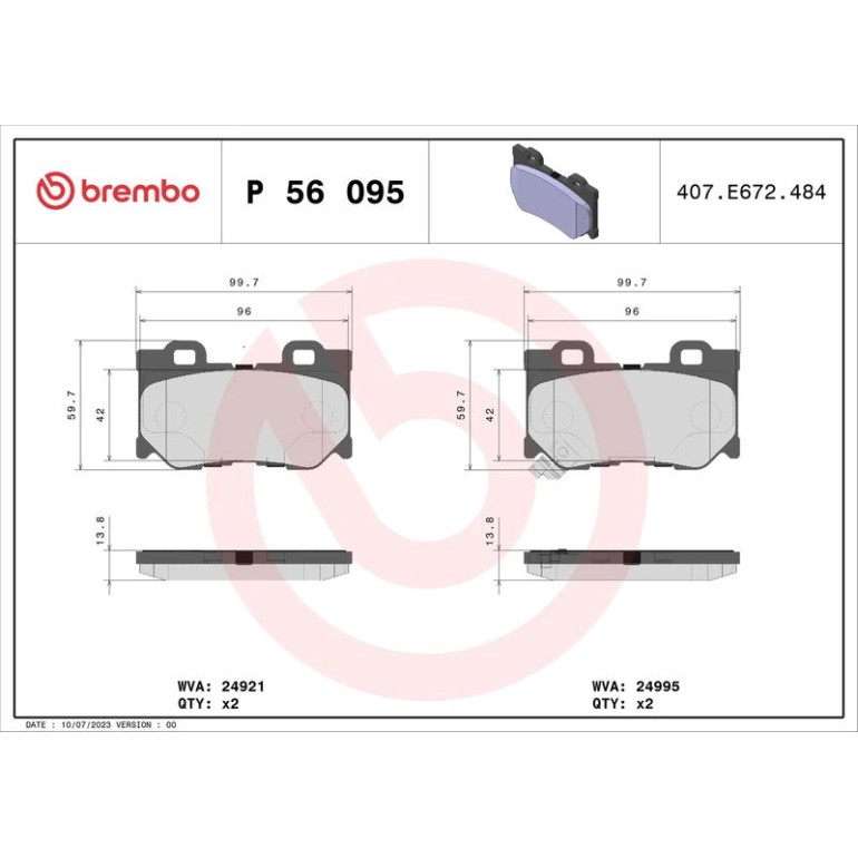 BREMBO Bremsklötze HA P 56 095 BREMBO Bremsklötze HA P 56 095
