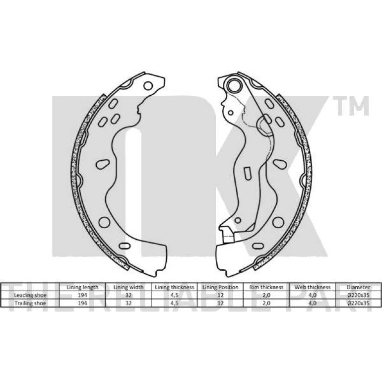 Handbremsbacken Suzuki Sx4 06 2723759 Handbremsbacken Suzuki Sx4 06 2723759