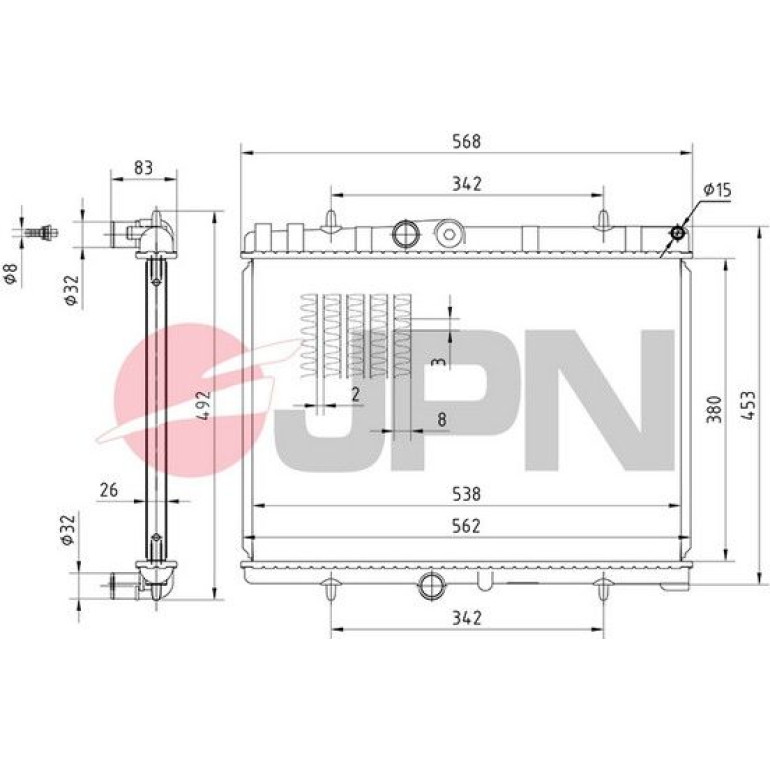 JPN Kühler, Motorkühlung 60C9042-JPN JPN Kühler, Motorkühlung 60C9042-JPN