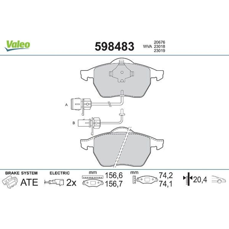 VALEO Bremsbeläge 598483 VALEO Bremsbeläge 598483