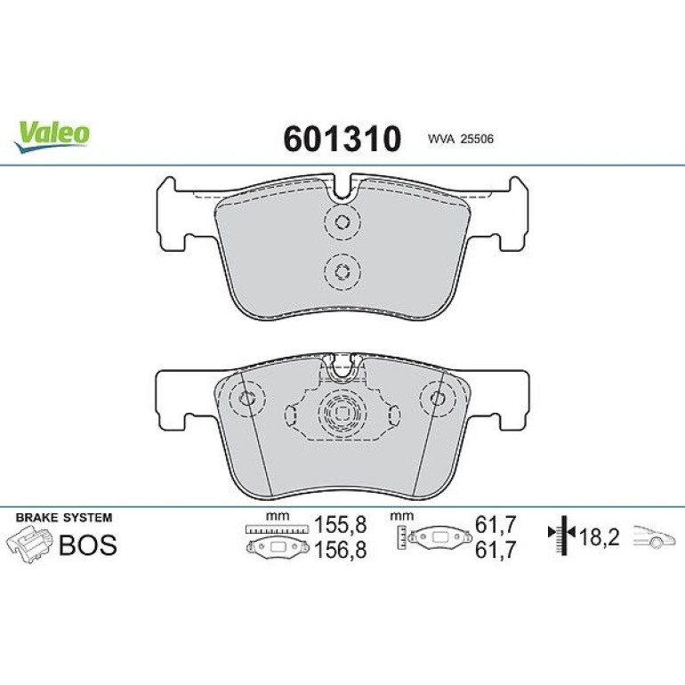 VALEO Bremsbeläge 601310 VALEO Bremsbeläge 601310
