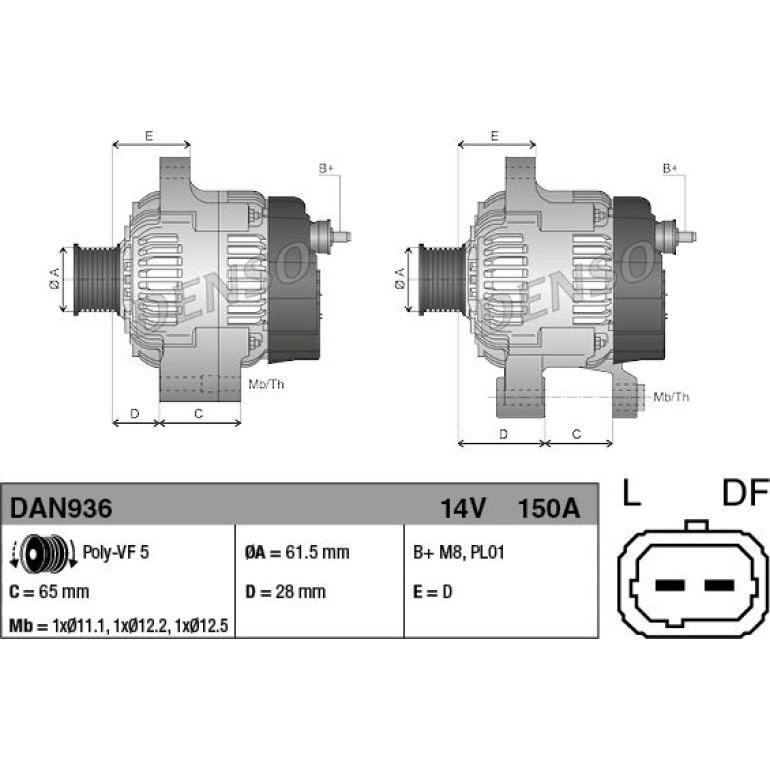 DENSO Generator DAN936
