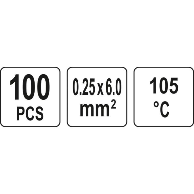 Satz Zinnhemd, 0,25-6 mm2, 100 St YT-81450 Satz Zinnhemd, 0,25-6 mm2, 100 St YT-81450