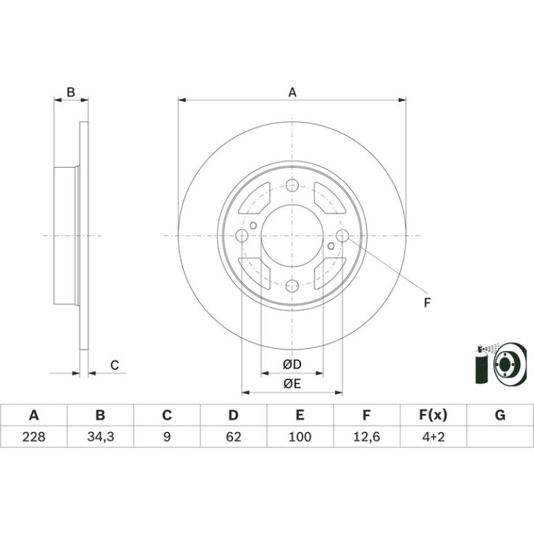 Bremsscheibe HA 0 986 479 F38 Bremsscheibe HA 0 986 479 F38