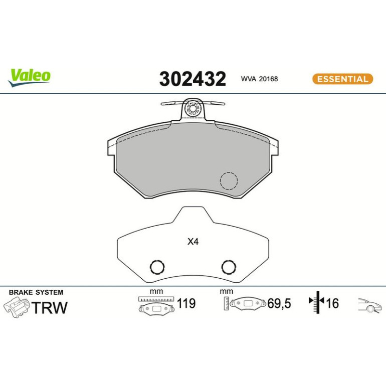 VALEO Bremsbeläge 302432 VALEO Bremsbeläge 302432