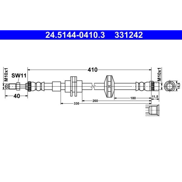 ATE Bremsschlauch 24.5144-0410.3 ATE Bremsschlauch 24.5144-0410.3