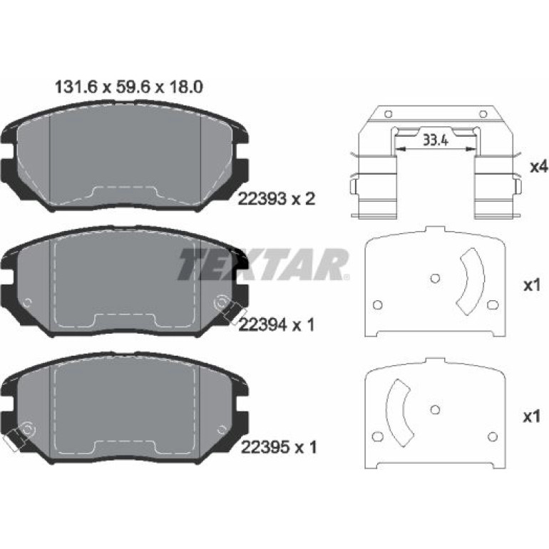 Bremsbelagsatz Hyundai P. Tucson 2,7 04-09 2239301
