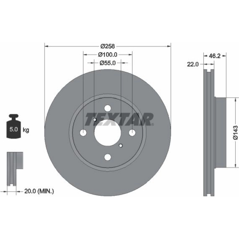 Bremsscheibe Toyota P. Yaris 1.0-1.5 05 92164203 Bremsscheibe Toyota P. Yaris 1.0-1.5 05 92164203