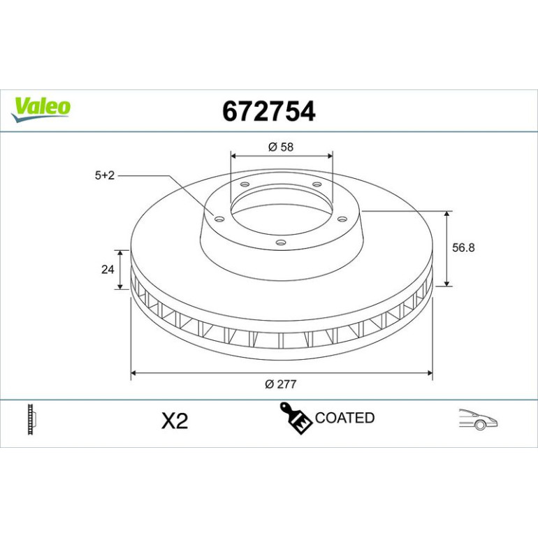 VALEO Bremsscheibe 672754 VALEO Bremsscheibe 672754