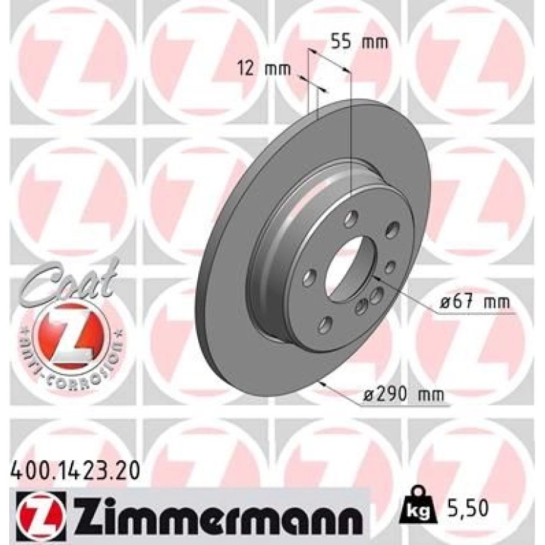 ZIMMERMANN Bremsscheibe 400.1423.20 ZIMMERMANN Bremsscheibe 400.1423.20