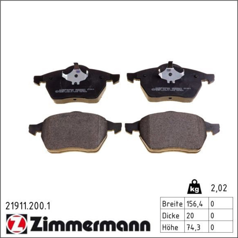 ZIMMERMANN Bremsbeläge 21911.200.1 ZIMMERMANN Bremsbeläge 21911.200.1
