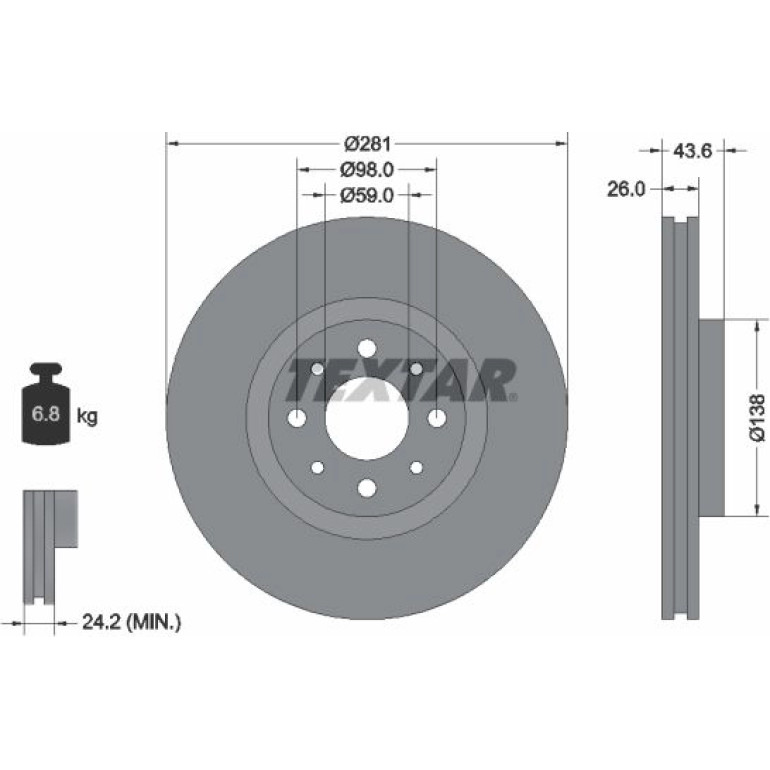 Bremsscheibe Fiat P. Stilo/Bravo 1.9/2.4 92107703 Bremsscheibe Fiat P. Stilo/Bravo 1.9/2.4 92107703