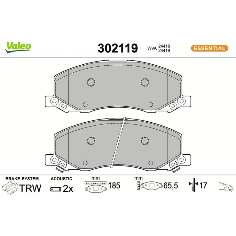 VALEO Bremsbeläge 302119 VALEO Bremsbeläge 302119