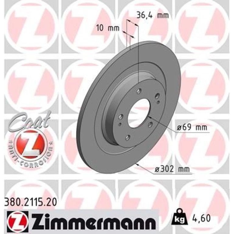 ZIMMERMANN Bremsscheibe 380.2115.20