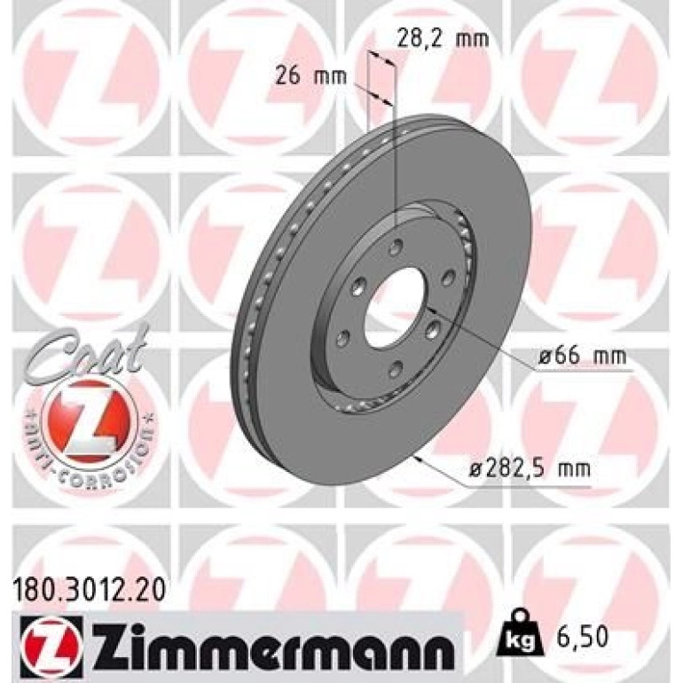 ZIMMERMANN Bremsscheibe 180.3012.20 ZIMMERMANN Bremsscheibe 180.3012.20