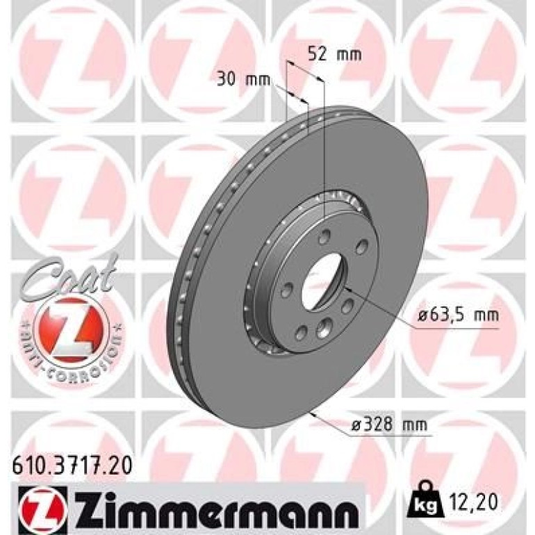 ZIMMERMANN Bremsscheibe 610.3717.20 ZIMMERMANN Bremsscheibe 610.3717.20