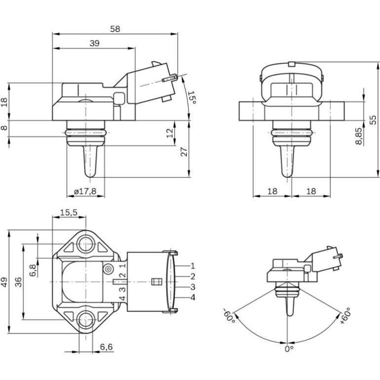Druck-/Temperatursensor 0 281 002 316 Druck-/Temperatursensor 0 281 002 316