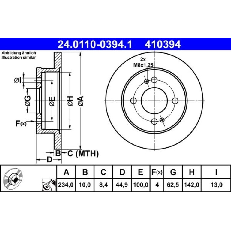 Bremsscheibe Hyundai T. I10 1.0-1.2 13 24.0110-0394.1 Bremsscheibe Hyundai T. I10 1.0-1.2 13 24.0110-0394.1