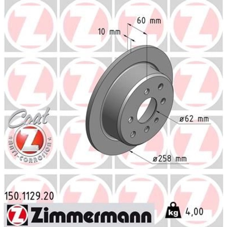 ZIMMERMANN Bremsscheibe 150.1129.20 ZIMMERMANN Bremsscheibe 150.1129.20