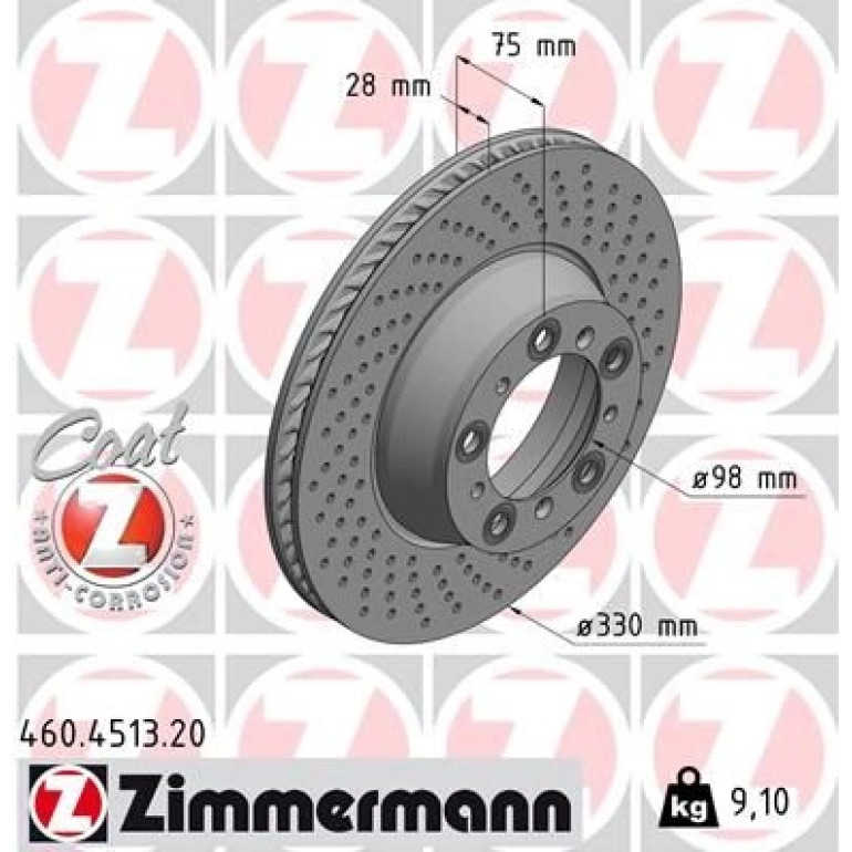 ZIMMERMANN Bremsscheibe 460.4513.20 ZIMMERMANN Bremsscheibe 460.4513.20