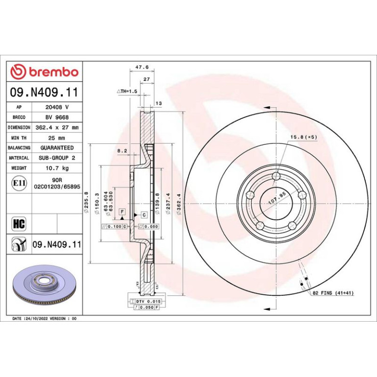 Bremsscheibe VA 09.N409.11 Bremsscheibe VA 09.N409.11