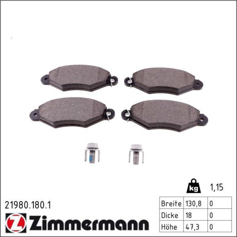 ZIMMERMANN Bremsbeläge 21980.180.1 ZIMMERMANN Bremsbeläge 21980.180.1