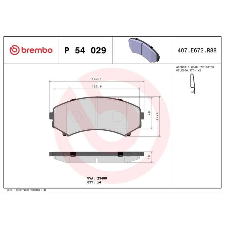 BREMBO Bremsklötze VA P 54 029 BREMBO Bremsklötze VA P 54 029