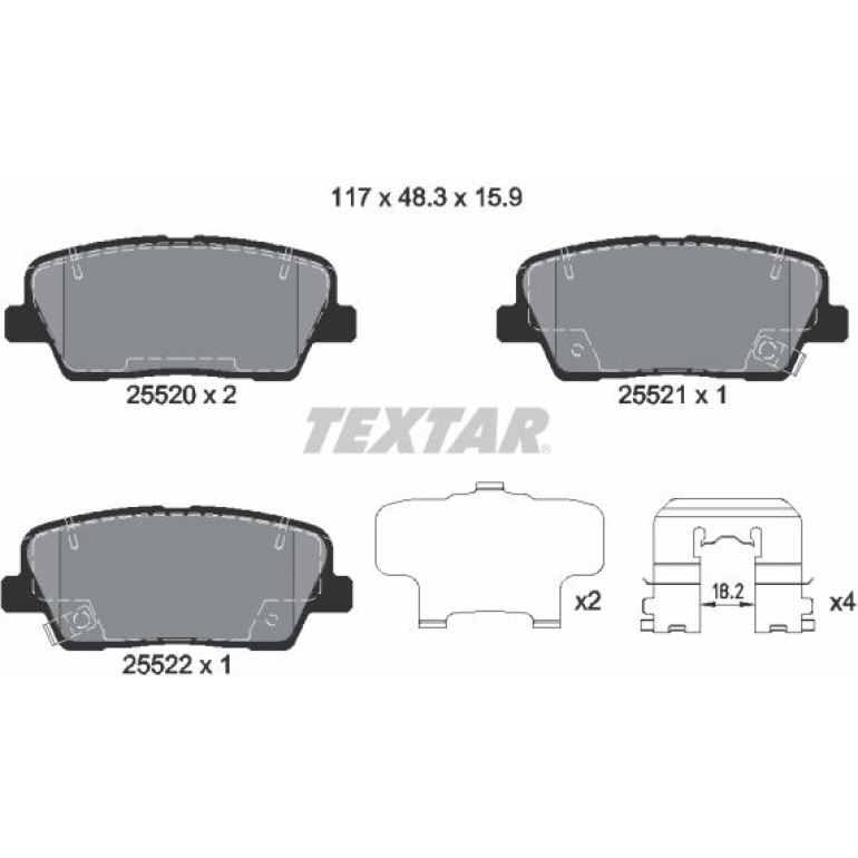Bremsbelagsatz Hyundai T. Santa Fe 09 2552001