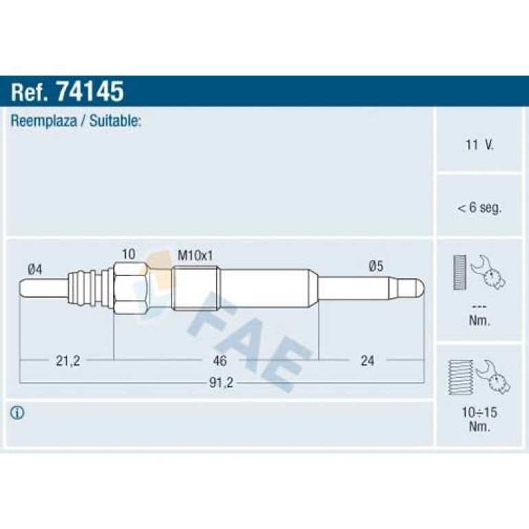FAE Glühkerze 74145 FAE Glühkerze 74145