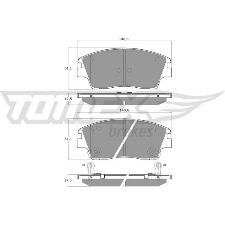 TOMEX brakes Bremsbelagsatz, Scheibenbremse TX 18-67 TOMEX brakes Bremsbelagsatz, Scheibenbremse TX 18-67