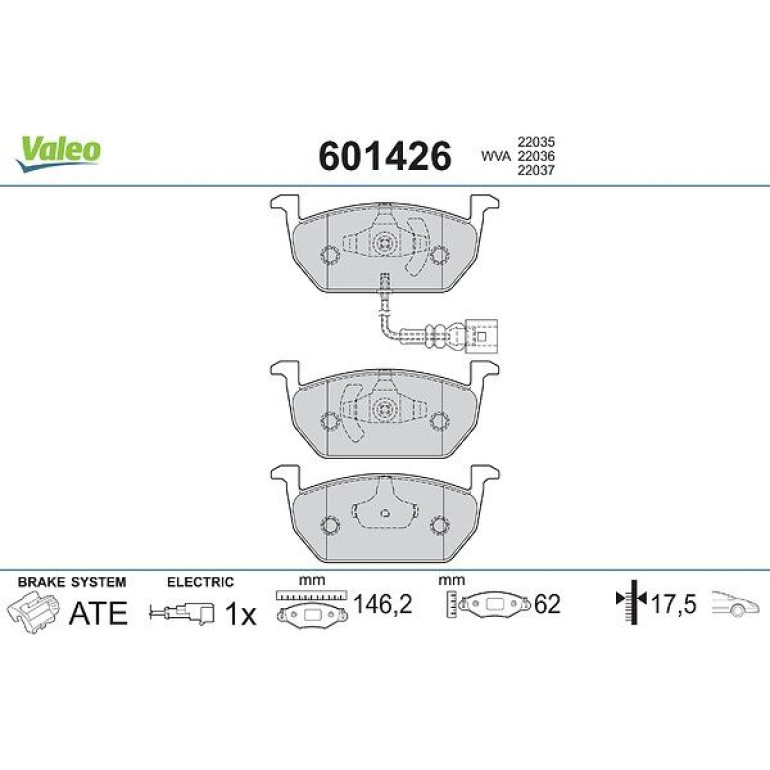 VALEO Bremsbeläge 601426 VALEO Bremsbeläge 601426