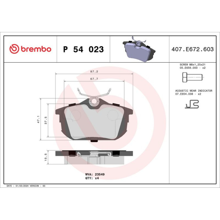 BREMBO Bremsklötze HA P 54 023 BREMBO Bremsklötze HA P 54 023