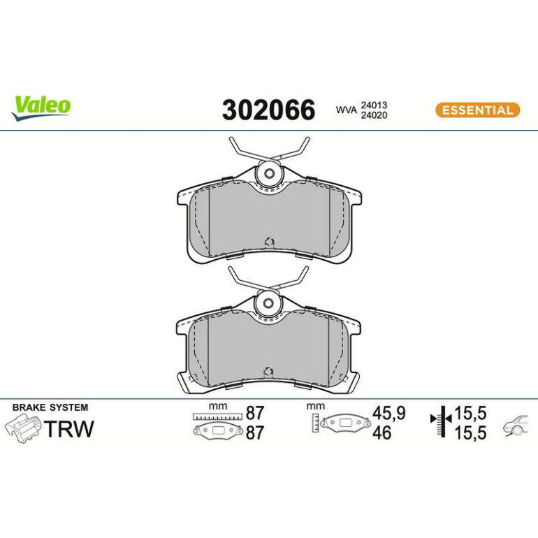 VALEO Bremsbeläge 302066 VALEO Bremsbeläge 302066