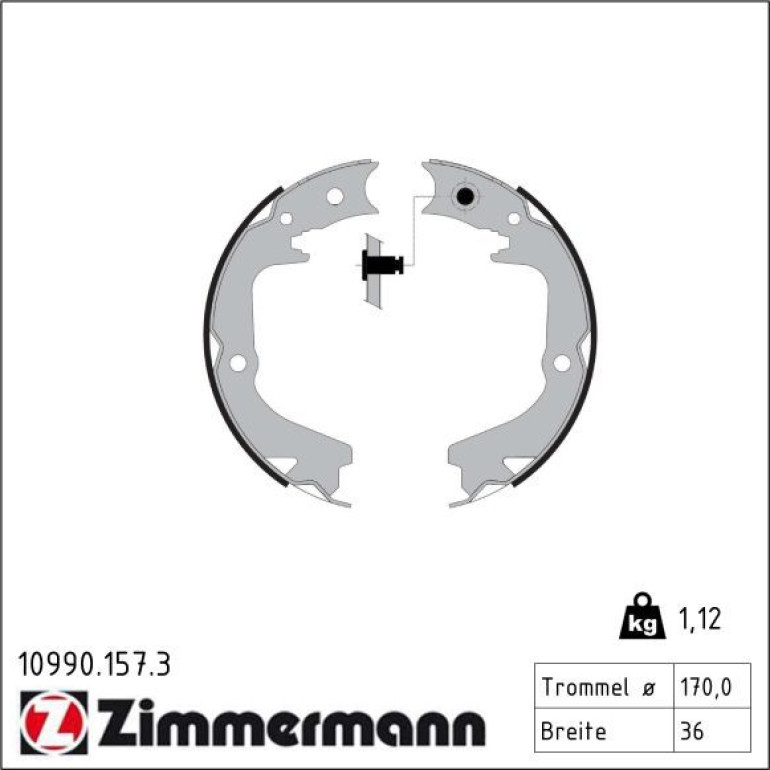 ZIMMERMANN Bremsbacken 10990.157.3 ZIMMERMANN Bremsbacken 10990.157.3