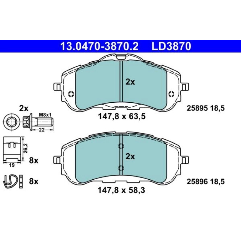 Bremsbelagsatz Peugeot S. 308 13- Keramik 13.0470-3870.2 Bremsbelagsatz Peugeot S. 308 13- Keramik 13.0470-3870.2
