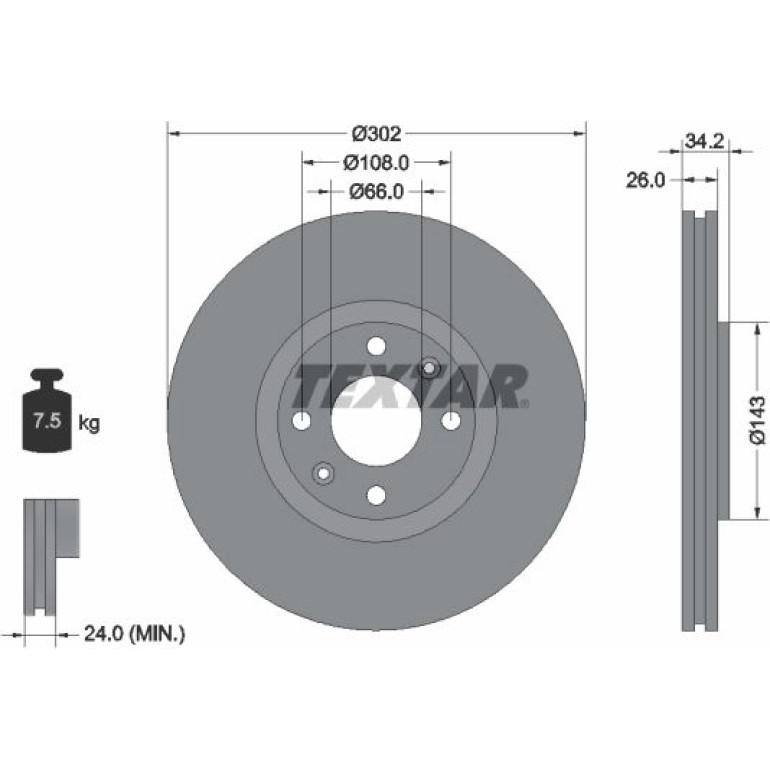 Bremsscheibe Peugeot S. 308 07- 2.0Hdi 92168503