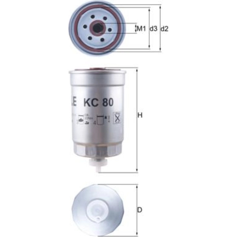 MAHLE Kraftstofffilter KC 80 MAHLE Kraftstofffilter KC 80