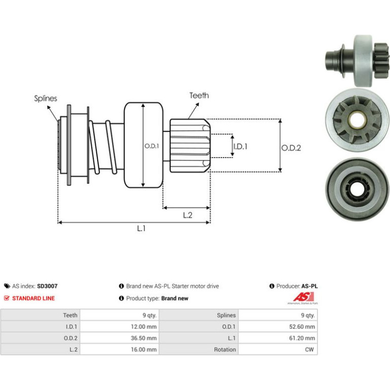 AS-PL Freilauf SD3007 AS-PL Freilauf SD3007