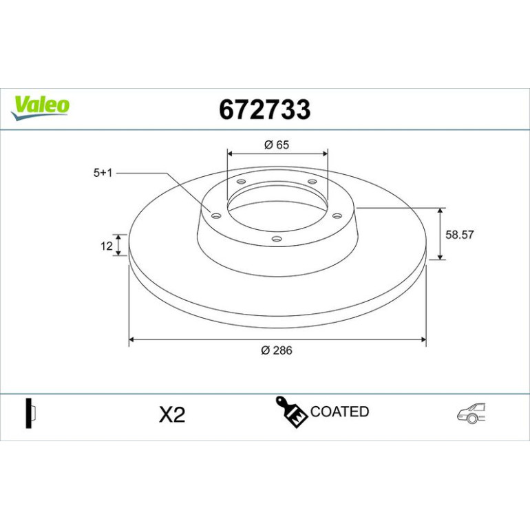 VALEO Bremsscheibe 672733 VALEO Bremsscheibe 672733