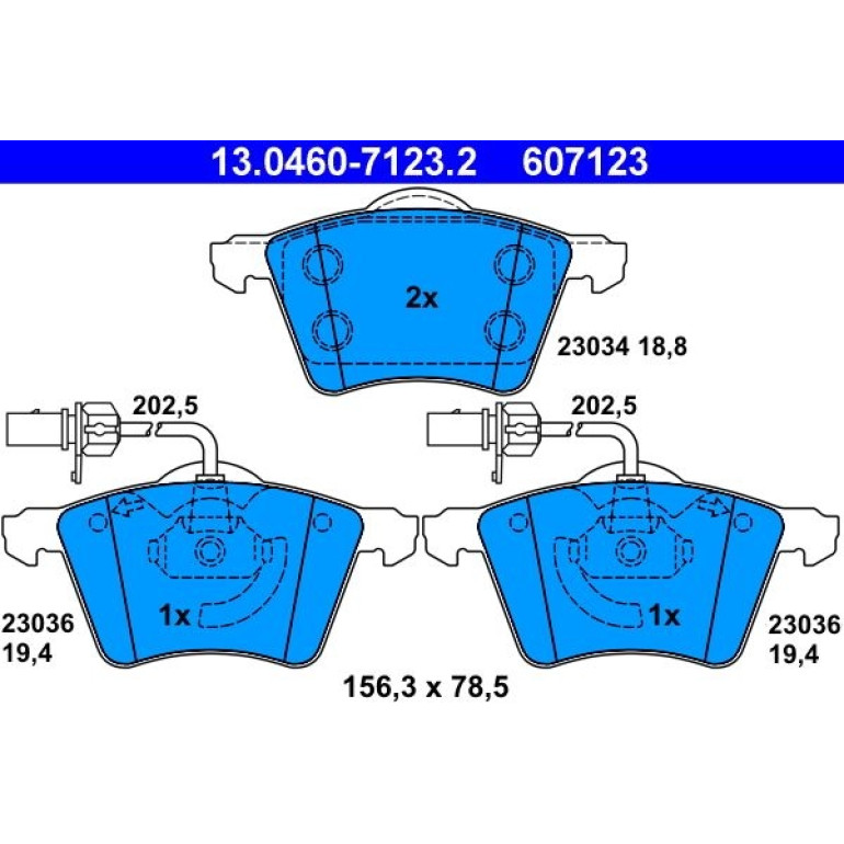 Bremsbelagsatz Vw P. T4 1,9-2,5 Tdi/2,0-2,8 90-03 13.0460-7123.2 Bremsbelagsatz Vw P. T4 1,9-2,5 Tdi/2,0-2,8 90-03 13.0460-7123.2