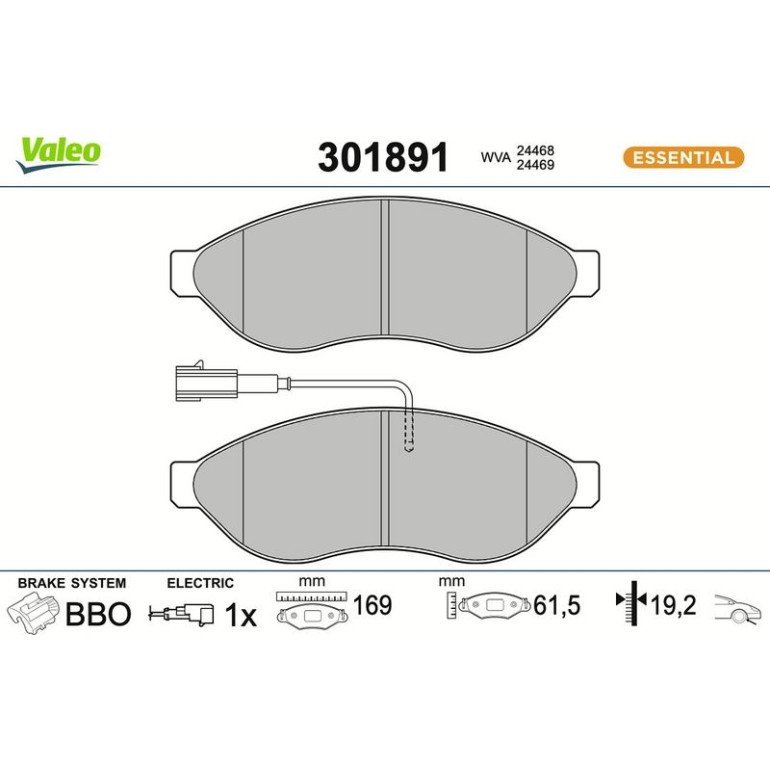 VALEO Bremsbeläge 301891 VALEO Bremsbeläge 301891