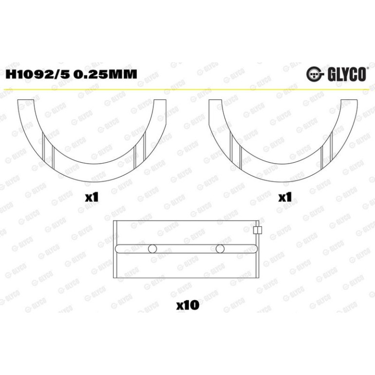 GLYCO Kurbelwellenlager H1092/5 0.25mm GLYCO Kurbelwellenlager H1092/5 0.25mm