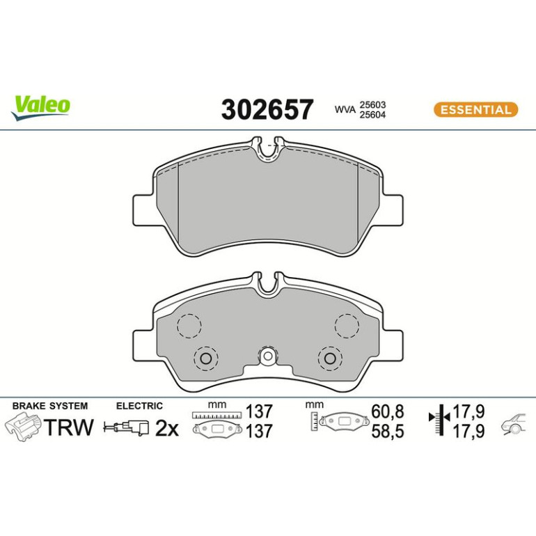 VALEO Bremsbeläge 302657 VALEO Bremsbeläge 302657