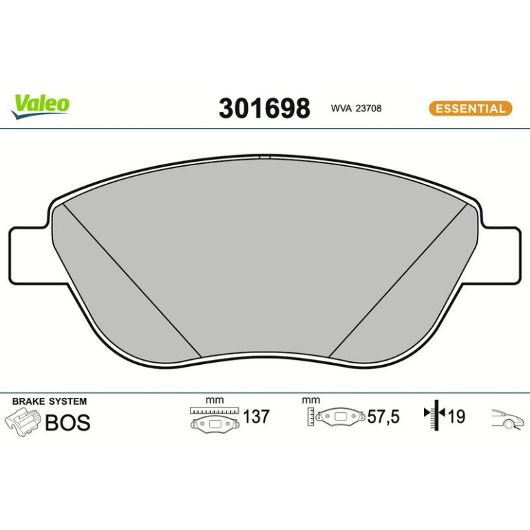 VALEO Bremsbeläge 301698 VALEO Bremsbeläge 301698