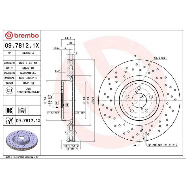 Bremsscheibe VA Xtra 09.7812.1X