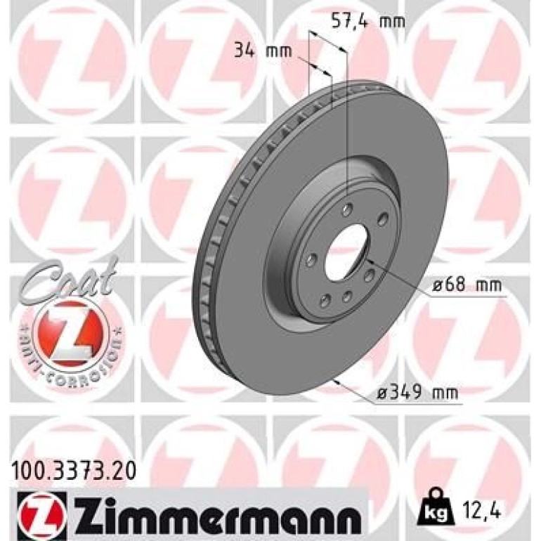 ZIMMERMANN Bremsscheibe 100.3373.20 ZIMMERMANN Bremsscheibe 100.3373.20